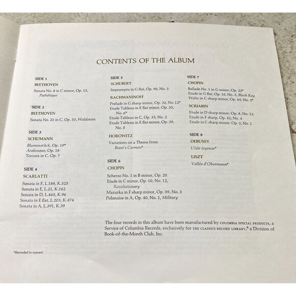 Horowitz The Classics Record Library 4LP Box Set Complete 1977 - Picture 4 of 9